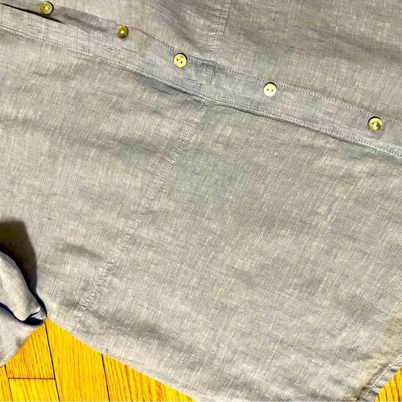 Tahari Light Blue Linen Shirt - Picture 5 of 6